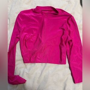 🪩 Cropped pink quarter zip